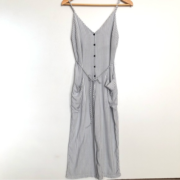 Dress Forum Striped White + Blue Jumpsuit Small - Picture 3 of 7